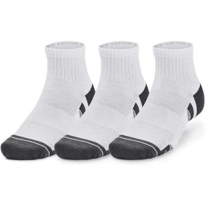 imageUnder Armour Unisex Adult Performace Cotton Quarter Socks 3 Pairs100 White  White  Pitch Gray