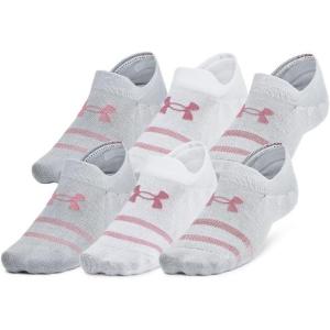 imageUnder Armour Unisex Essential Ultra Low Tab Socks 6 Pack015 Halo Gray  Halo Gray  Pink Elixir