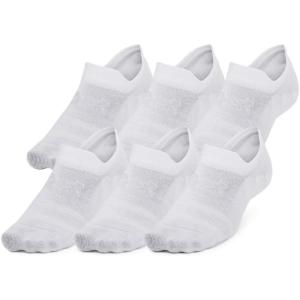 imageUnder Armour Unisex Essential Ultra Low Tab Socks 6 Pack100 White  White  Halo Gray