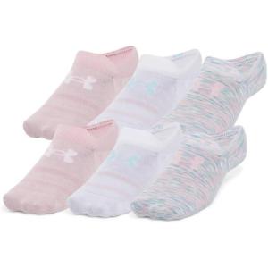 imageUnder Armour Unisex Essential Ultra Low Tab Socks 6 Pack103 White  White  Prime Pink