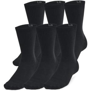 imageUnder Armour UnisexAdult Essential Crew Socks 6 Pack001 Black  Black  Castlerock