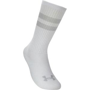 imageUnder Armour UnisexAdult Essential Crew Socks 6 Pack100 White  White  Halo Gray