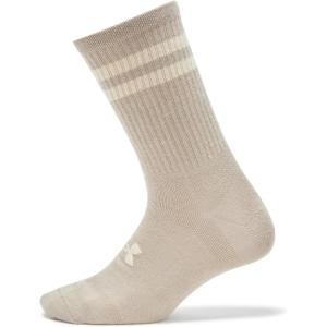 imageUnder Armour UnisexAdult Essential Crew Socks 6 Pack279 Stone  Stone  Timberwolf Taupe