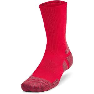 imageUnder Armour UnisexAdult Performance Tech Pro Crew Socks 3 Pack600 Red  Castlerock  Castlerock