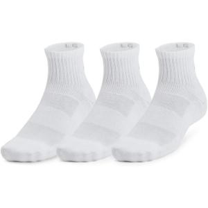 imageUnder Armour UnisexAdult Training Cotton Quarter Socks 3 Pack100 White  White  Black