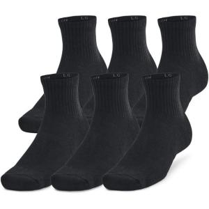 imageUnder Armour UnisexAdult Training Cotton Quarter Socks 6 Pack001 Black  Black  White