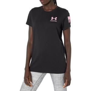 imageUnder Armour Womens New Freedom Logo TShirt002 Black   Flamingo
