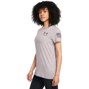 imageUnder Armour Womens New Freedom Logo TShirt015 Tetra Gray   Fresh Clay