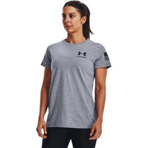 imageUnder Armour Womens New Freedom Logo TShirt036 Steel Light Heather   Black