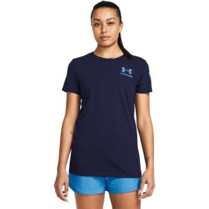 imageUnder Armour Womens New Freedom Logo TShirt410 Midnight Navy   Viral Blue
