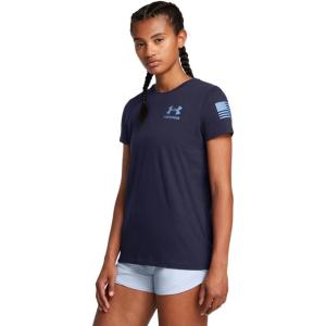 imageUnder Armour Womens New Freedom Logo TShirt411 Midnight Navy   Horizon Blue