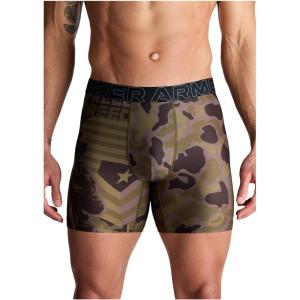 imageUnder Armour mens Performance Tech Mesh Graphic 6quot Boxer BriefsMarine Od Green