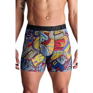 imageUnder Armour mens Performance Tech Mesh Graphic 6quot Boxer BriefsTech Blue
