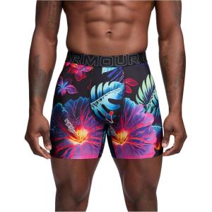 imageUnder Armour mens Performance Tech Mesh Print Singles 6quot Inseam Boxer BriefBlackRoyalsingle