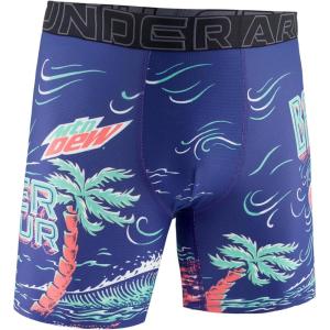 imageUnder Armour mens Performance Tech Mesh Print Singles 6quot Inseam Boxer BriefMightnight Navy