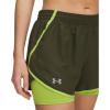 imageUnder Armour Womens Fly by 2in1 Shorts308 Expedition Green  Green Vibe  Reflective