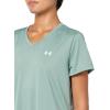 imageUnder Armour Womens Tech Short Sleeve V Neck348 Silica Green   White
