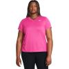 imageUnder Armour Womens Tech Short Sleeve V Neck652 Rebel Pink   White