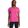imageUnder Armour Womens Tech Short Sleeve V Neck652 Rebel Pink   White
