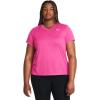 imageUnder Armour Womens Tech Short Sleeve V Neck652 Rebel Pink   White