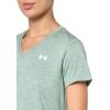 imageUnder Armour Womens Tech Twist Short Sleeve V Neck348 Silica Green   White