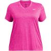 imageUnder Armour Womens Tech Twist Short Sleeve V Neck652 Rebel Pink  Pink Elixir  White