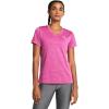 imageUnder Armour Womens Tech Twist Short Sleeve V Neck652 Rebel Pink  Pink Elixir  White