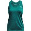 imageUnder Armour Womens Tech Twist Tank Top722 Coastal Teal  Baja Blue  Metallic Silver