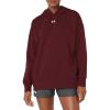 imageUnder Armour Womens Rival Fleece Oversized Hoodie600 Dark Maroon   White