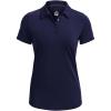 imageUnder Armour Womens Zinger Short Sleeve Polo410 Midnight Navy  Jet Gray  Metallic Silver