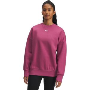 imageUnder Armour Women Rival Fleece Oversized Crew659 Fuchsia Dusk   White