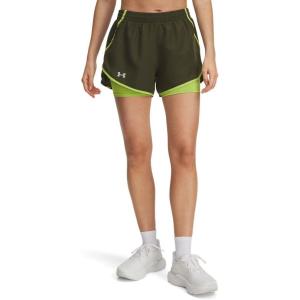 imageUnder Armour Womens Fly by 2in1 Shorts308 Expedition Green  Green Vibe  Reflective