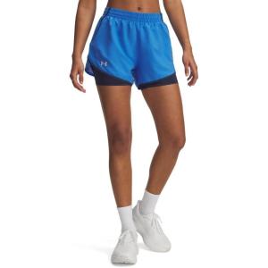 imageUnder Armour Womens Fly by 2in1 Shorts402 Blue Atlantis  Washed Navy  Reflective