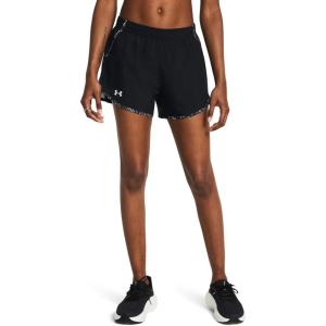 imageUnder Armour Womens Fly by Printed Shorts005 Black  Tetra Gray  Reflective