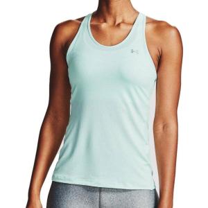 imageUnder Armour Womens HeatGear Racer TankSeaglass Blue 403Metallic Silver