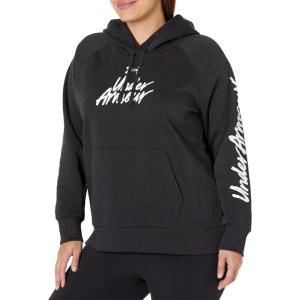 imageUnder Armour Womens Rival Fleece Big Logo Hoodie001 Black  White  Sleeve Wordmark
