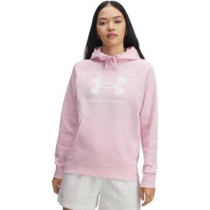 imageUnder Armour Womens Rival Fleece Big Logo Hoodie647 Prime Pink   White