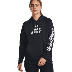 imageUnder Armour Womens Rival Fleece Graphic Hoodie001 Black   White