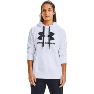 imageUnder Armour Womens Rival Fleece Logo HoodieWhite 100Black