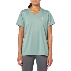 imageUnder Armour Womens Tech Short Sleeve V Neck348 Silica Green   White