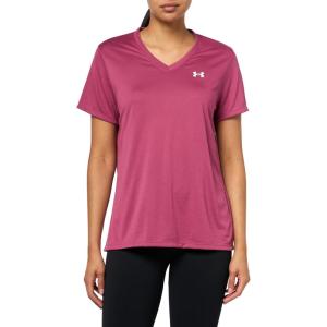 imageUnder Armour Womens Tech Short Sleeve V Neck659 Fuchsia Dusk   White
