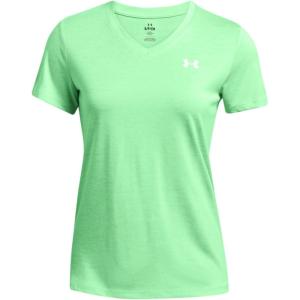 imageUnder Armour Womens Tech Twist Short Sleeve V Neck350 Matrix Green  White  White
