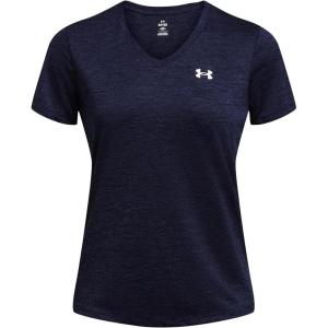imageUnder Armour Womens Tech Twist Short Sleeve V Neck410 Midnight Navy   White