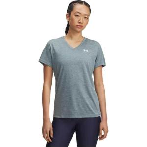 imageUnder Armour Womens Tech Twist Short Sleeve V Neck587 Jasper Blue   White