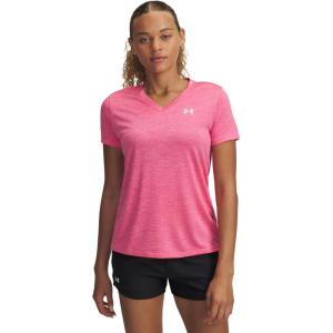 imageUnder Armour Womens Tech Twist Short Sleeve V Neck672 Super Pink   White