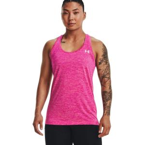 imageUnder Armour Womens Tech Twist Tank Top652 Rebel Pink  Pink Elixir  Metallic Silver