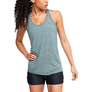 imageUnder Armour Womens Tech Twist Tank TopHushed Turquoise 396Metallic Silver