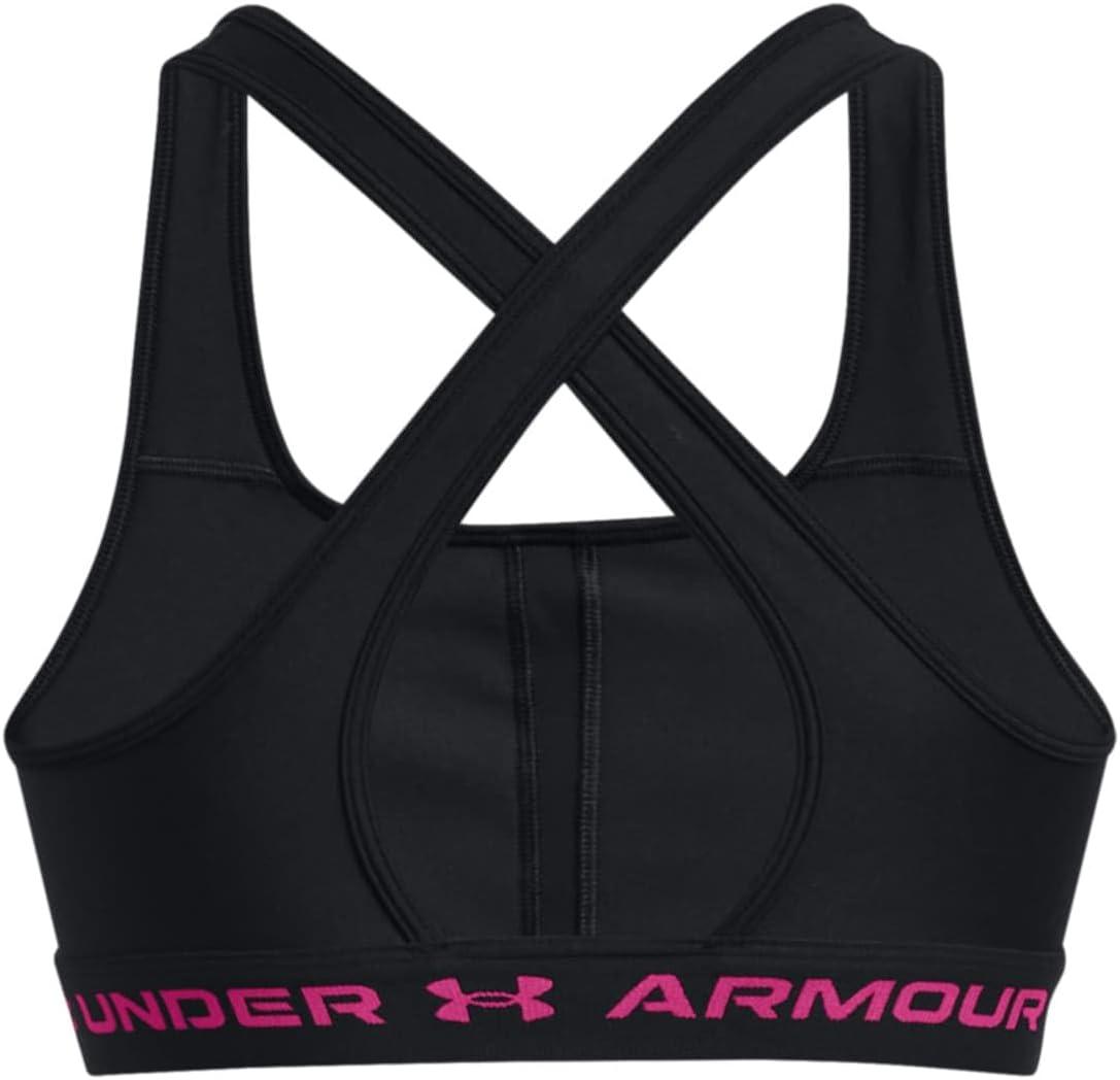 imageUnder Armour Womens CrossBack Mid Bra004 Black  Black  Astro Pink