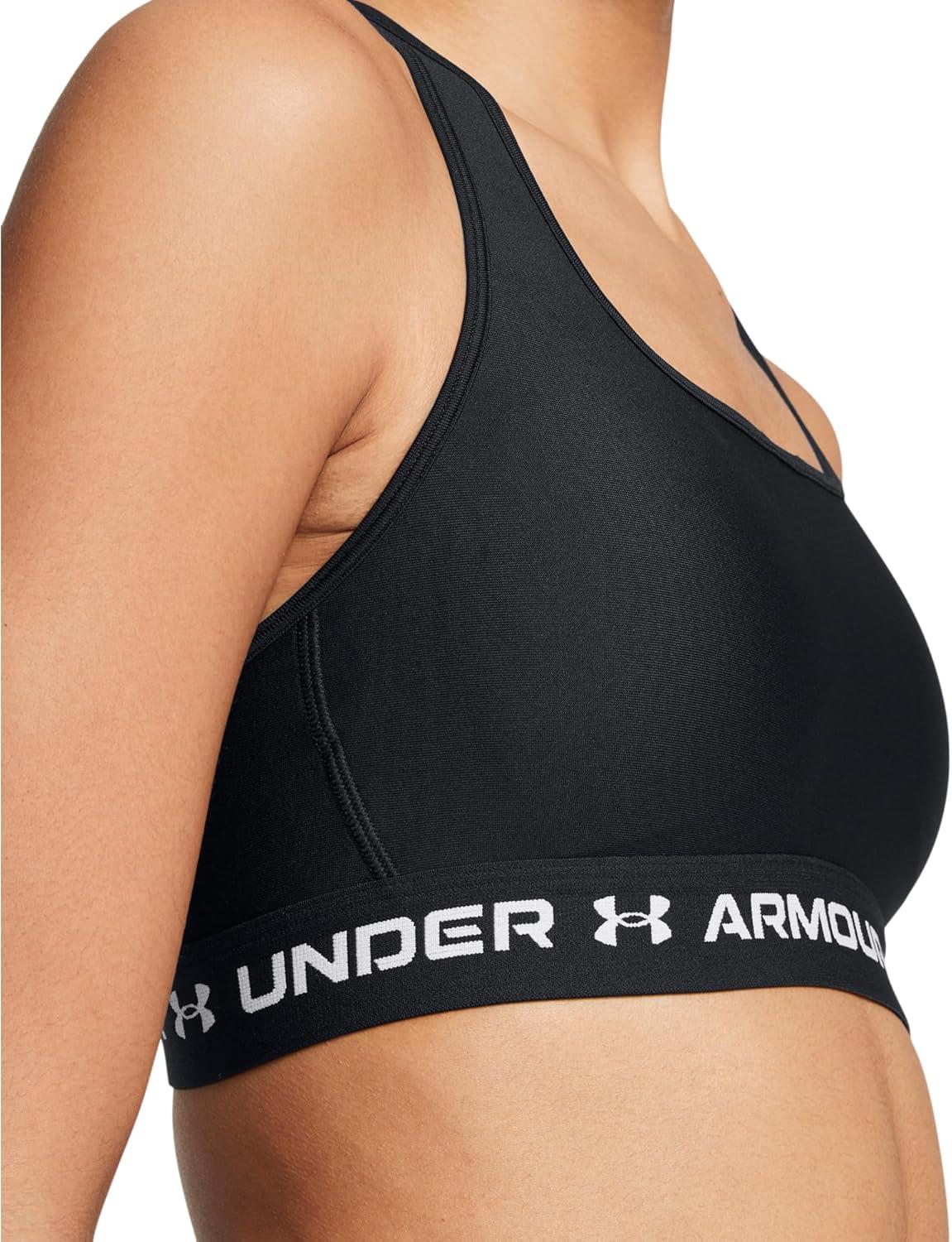 imageUnder Armour Womens CrossBack Mid Bra006 Black  Black  White