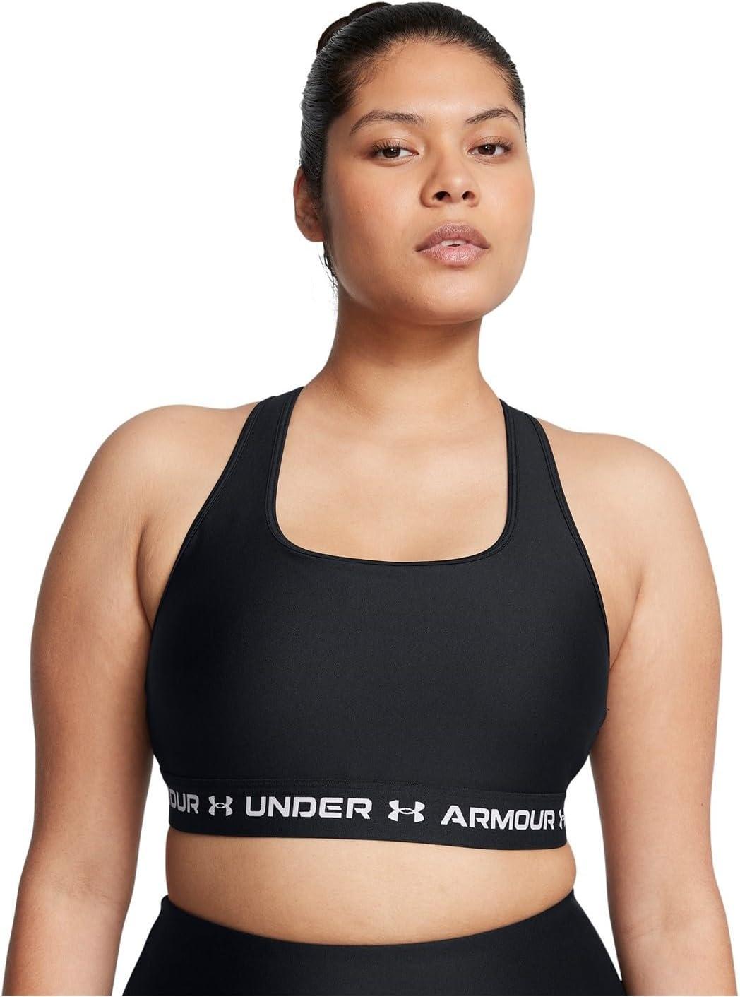 imageUnder Armour Womens CrossBack Mid Bra006 Black  Black  White